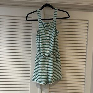 Cat & Jack Green Striped Kids Romper